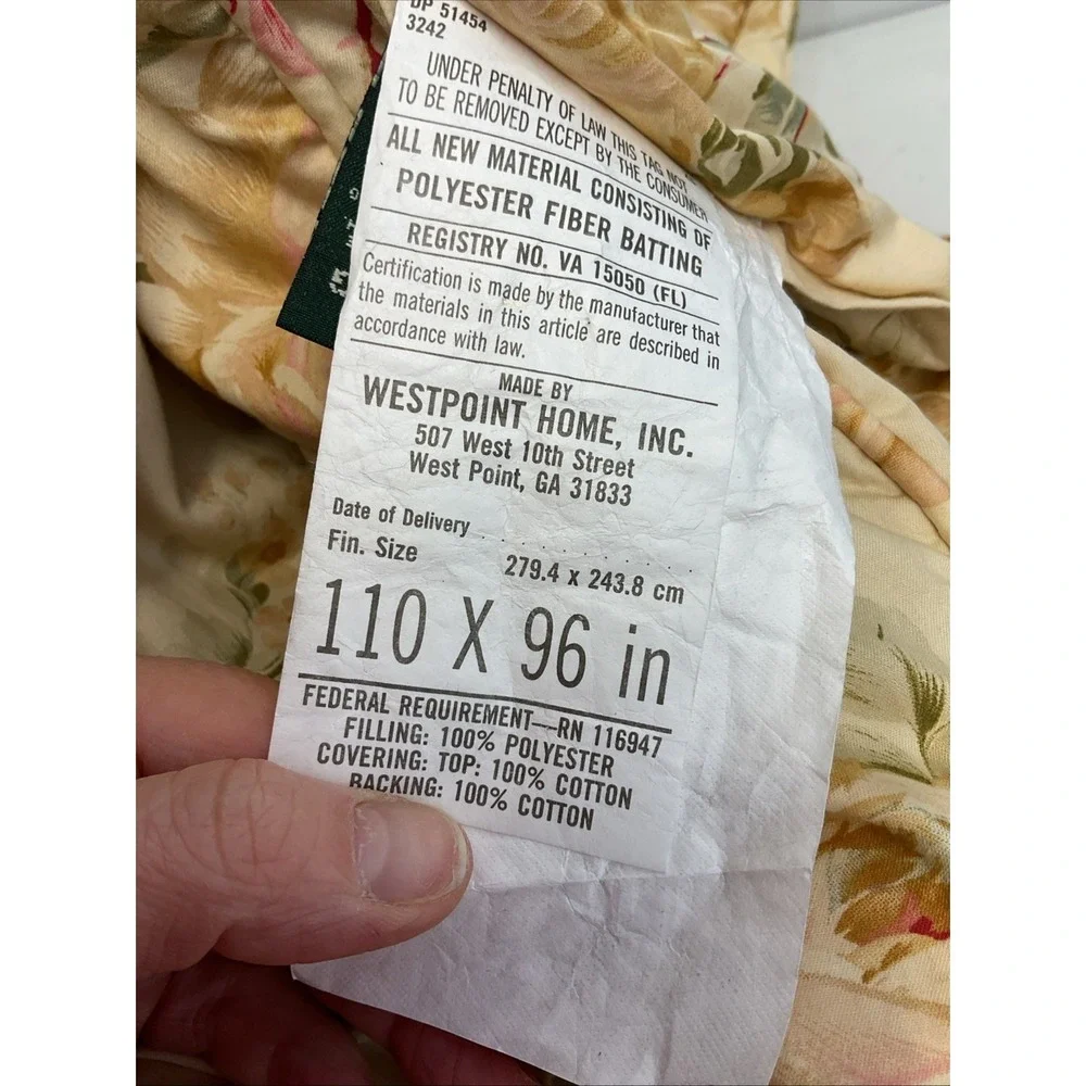 VTG Ralph Lauren‎ Woodstock Garden Floral King Size Comforter EUC HTF neutrals